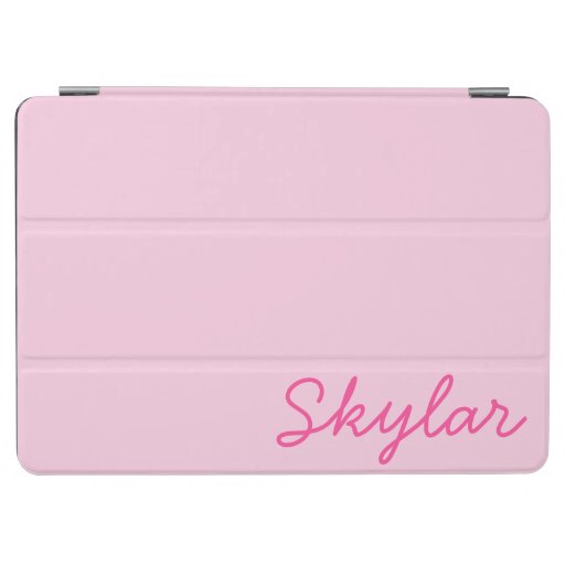 Bubble Gum Pink Hot Pink Custom Cursive Name iPad Air Cover