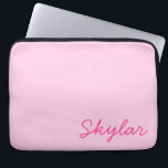 Bubble Gum Pink Hot Pink Custom Cursive Name Laptop Sleeve<br><div class="desc">This is a Bubble Gum Pink Hot Pink Custom Cursive Name Laptop Sleeve!</div>
