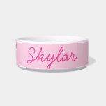 Bubble Gum Pink Hot Pink Custom Cursive Name Pet Bowl<br><div class="desc">This is a Bubble Gum Pink Hot Pink Custom Cursive Name Pet Bowl!</div>