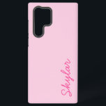 Bubble Gum Pink Hot Pink Custom Cursive Name Samsung Galaxy S22 Ultra Case<br><div class="desc">This is a Bubble Gum Pink Hot Pink Custom Cursive Name Galaxy Phone Case!</div>