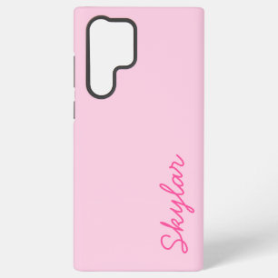 Bubble Gum Pink Hot Pink Custom Cursive Name Samsung Galaxy S22 Ultra Case