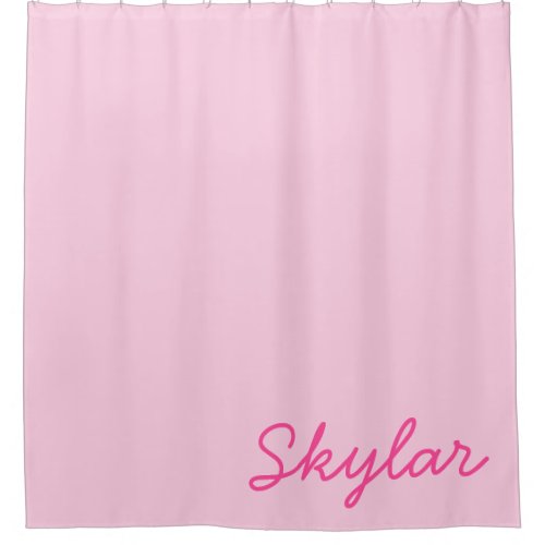 Bubble Gum Pink Hot Pink Custom Cursive Name Shower Curtain