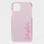 Bubble Gum Pink Hot Pink Custom Cursive Name Iphone 11 Case at Zazzle