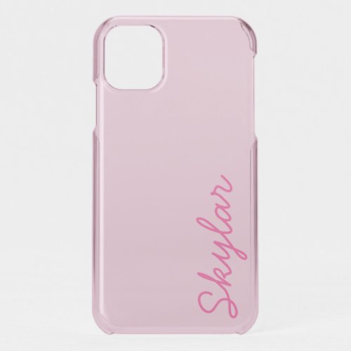 Bubble Gum Pink Hot Pink Custom Cursive Name iPhone 11 Case