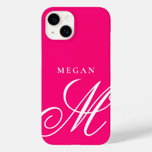 Bubble gum pink monogram Case-Mate iPhone 14 case