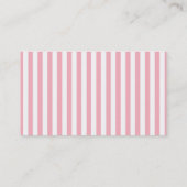Bubble Gum Pink Stripes; Vintage Chalkboard look Business Card (Back)