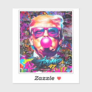 Bubble Gum Pink Sunglasses With Graffiti Sticker