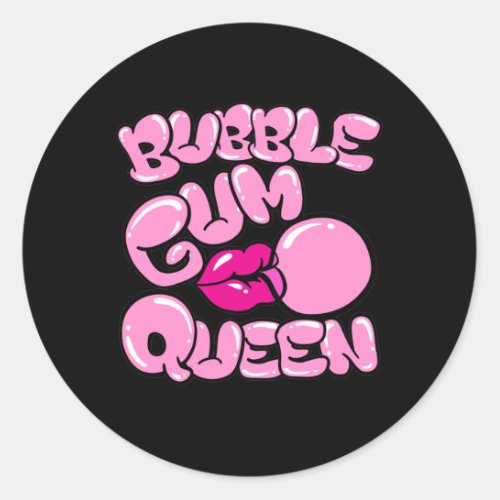 Bubble Gum Queen Classic Round Sticker