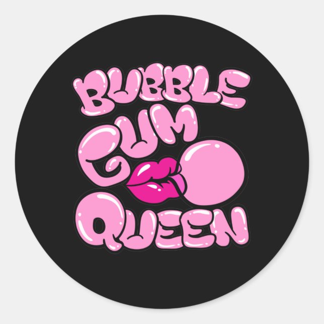 Bubble Gum Queen Classic Round Sticker (Front)