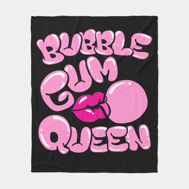 Bubble Gum Queen Fleece Blanket (Front)