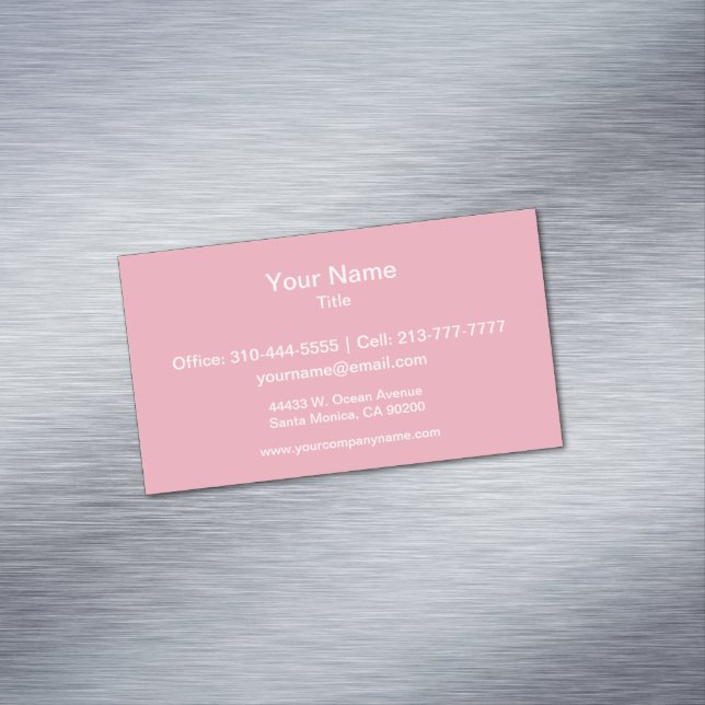 Bubble Gum Solid Color Magnetic Business Card (In Situ)