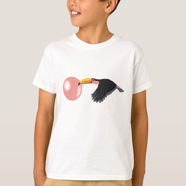 Bubble Gum Toucan Blowing Bubble T-Shirt (Front)