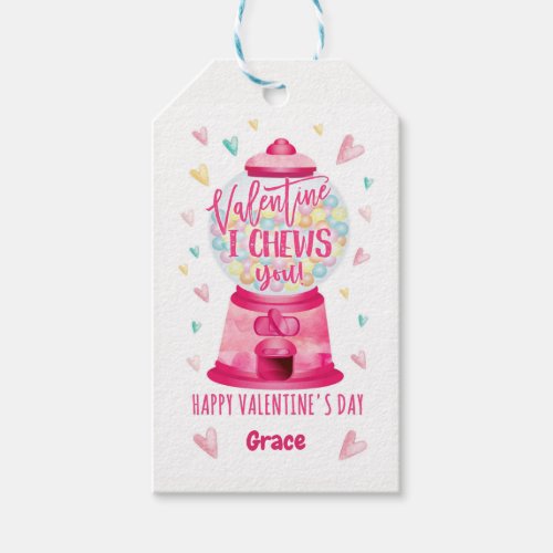 Bubble Gum Valentine Card Choose You Valentine Gift Tags
