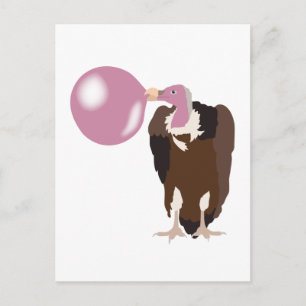Bubble Gum Vulture Blowing Bubble Postcard