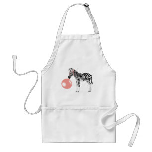 Bubble Gum Zebra Blowing Bubble Adult Apron
