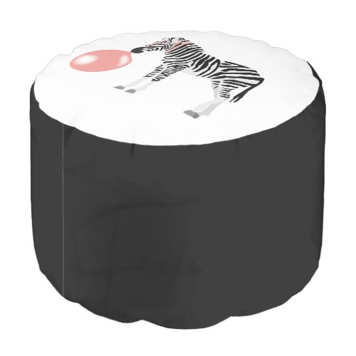 Bubble Gum Zebra Blowing Bubble Black Color Pouf