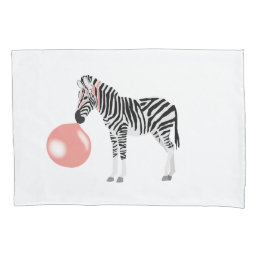 Bubble Gum Zebra Blowing Bubble Pillow Case