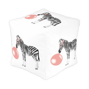 Bubble Gum Zebra Blowing Bubble Pouf