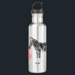 Bubble Gum Zebra Blowing Bubble  Stainless Steel Water Bottle<br><div class="desc">Zebra blowing a pink bubble... that's pretty special. Don't let it get to your head. This design is ideal for any age and anyone. A cool zebra chewing on pink bubble gum,  blowing a pink bubble and starting to turn pink. The perfect gift!</div>