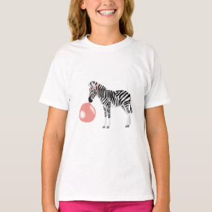 Bubble Gum Zebra Blowing Bubble T-Shirt
