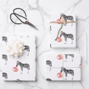 Bubble Gum Zebra Blowing Bubble Wrapping Paper Sheets
