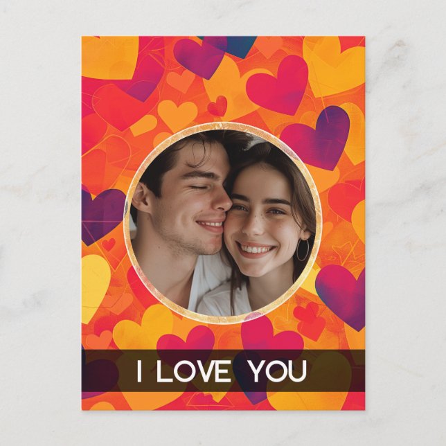 Bubble Hearts Holiday Postcard (Front)