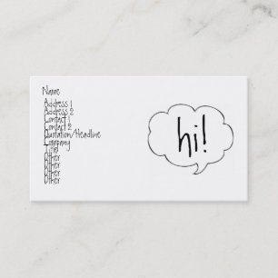 BUBBLE HI! profile card