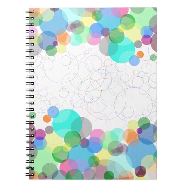 Bubble illustrated colorful rainbow design notebook (Front)