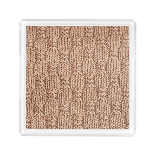 Bubble Knit Stitch Pattern by Shirley Taylor Acrylic Tray (Front)