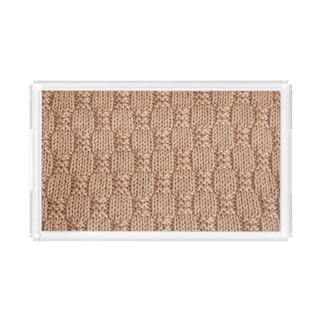 Bubble Knit Stitch Pattern by Shirley Taylor Acrylic Tray (Front)
