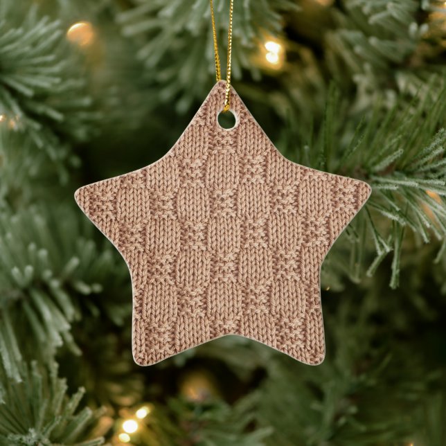 Bubble Knit Stitch Pattern by Shirley Taylor Ceramic Ornament (Tree)