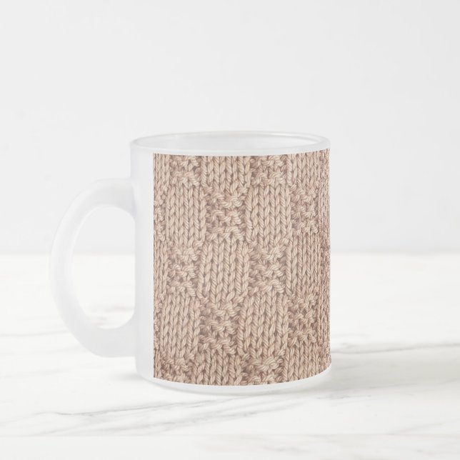 Bubble Knit Stitch Pattern by Shirley Taylor Frosted Glass Coffee Mug (Left)
