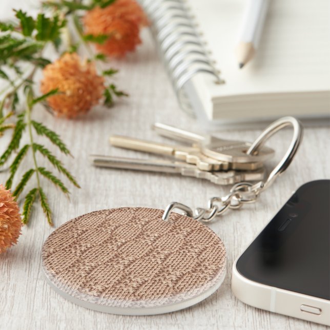 Bubble Knit Stitch Pattern by Shirley Taylor Keychain (Front Right)