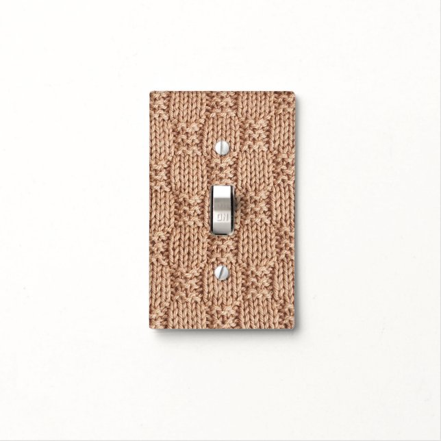 Bubble Knit Stitch Pattern by Shirley Taylor Light Switch Cover (In Situ)