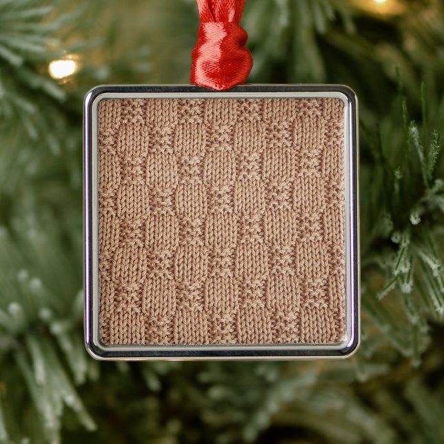 Bubble Knit Stitch Pattern by Shirley Taylor Metal Ornament (Tree)