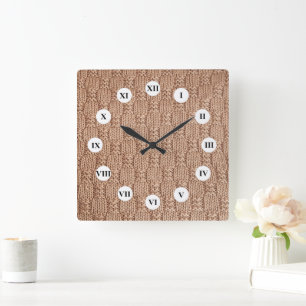 Bubble Knit Stitch Pattern by Shirley Taylor Square Wall Clock