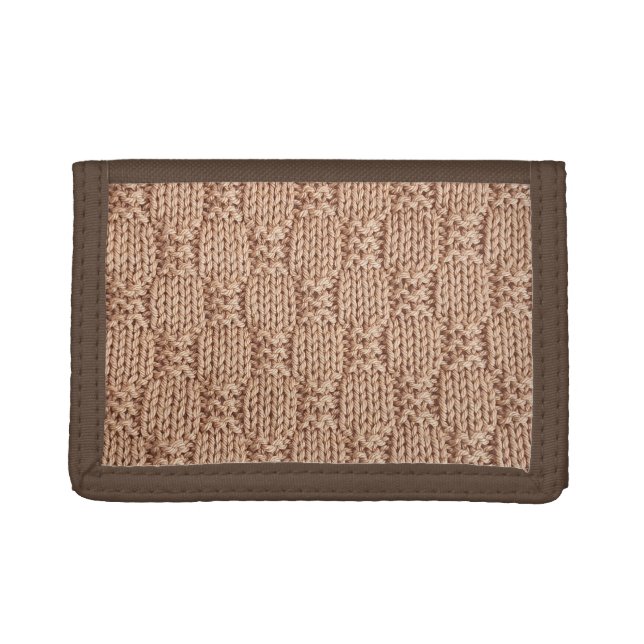 Bubble Knit Stitch Pattern by Shirley Taylor Trifold Wallet (Front)