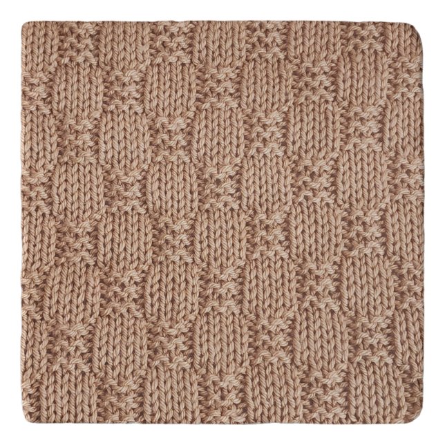 Bubble Knit Stitch Pattern by Shirley Taylor Trivet (Front)