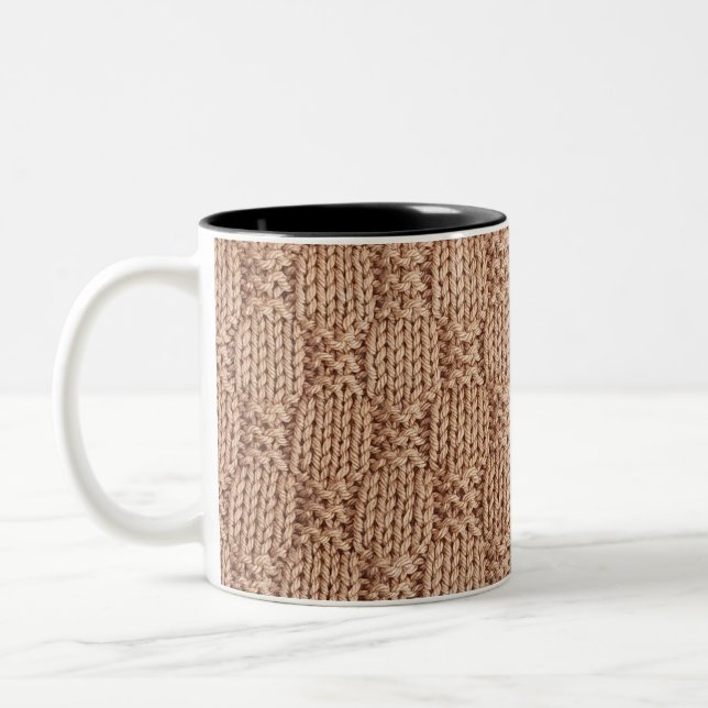 Bubble Knit Stitch Pattern by Shirley Taylor Two-Tone Coffee Mug (Left)