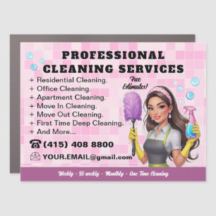 Bubble Lady Janitorial Cleaning Service Car Magnet