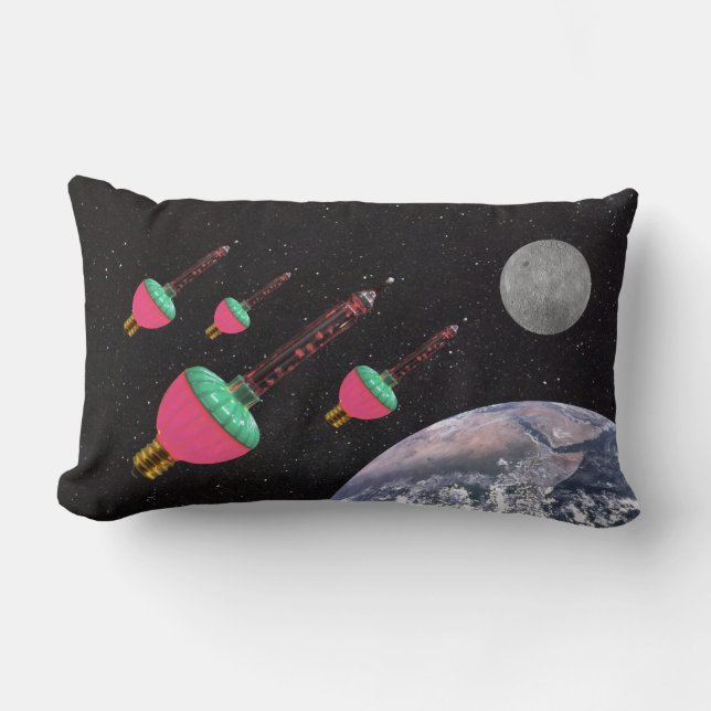 Bubble Lights in Space Lumbar Pillow (Front)