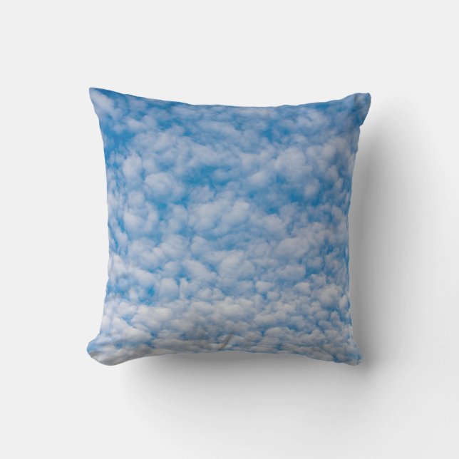 Bubble Mammatus Clouds Blue Sky Nature Photography Throw Pillow (Front)