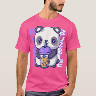 Bubble milk cute panda bear kawaii drinking bubble T-Shirt