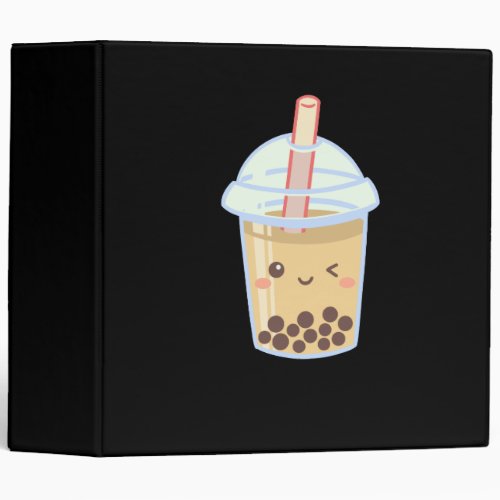 Bubble Milk Tea Boba Cute 3 Ring Binder