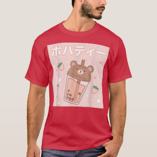 Bubble Milk Tea Boba Cute Bear Kawaii  T-Shirt