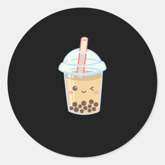 Bubble Milk Tea Boba Cute Classic Round Sticker | Zazzle.com