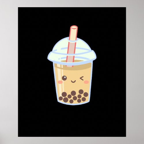 Bubble Milk Tea Boba Cute Poster