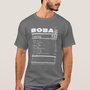 Bubble Milk Tea Nutritional Facts Funny Boba Lover T-Shirt