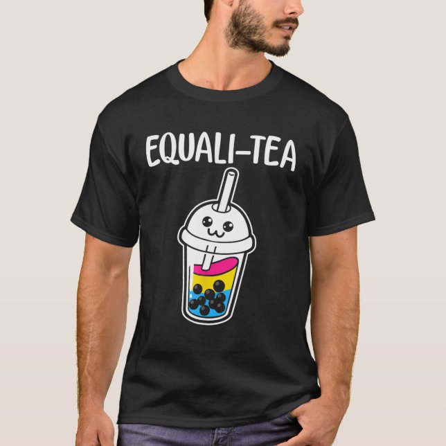 Bubble Milk Tea Pansexual Flag T-Shirt (Front)