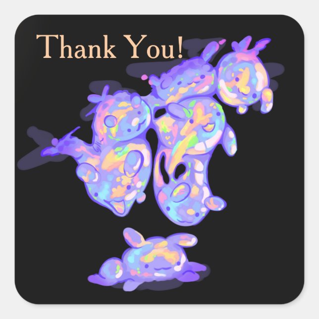 Bubble Monsters thank you! Square Sticker (Front)